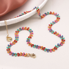 Multicolour Epoxy & Faux Gold Droplet Chain Necklace