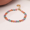 Multicolour Epoxy & Faux Gold Droplet Chain Bracelet