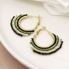 Striped Beaded Hoops