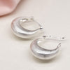 Silver Plated Chunky Hoop Earrings With Scratched Finish