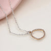 Faux Gold Simple Organic Oval Necklace With Crystals