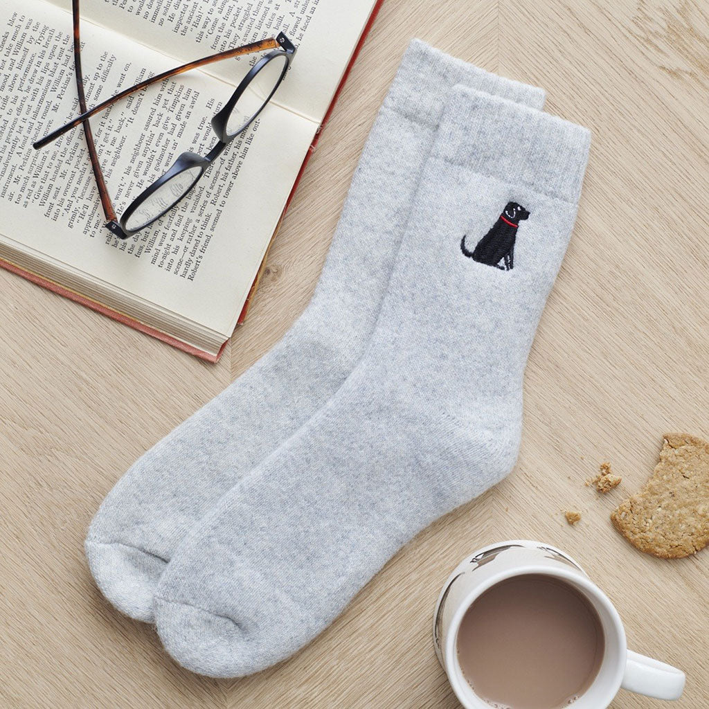 Dog Walker Socks Black Labrador