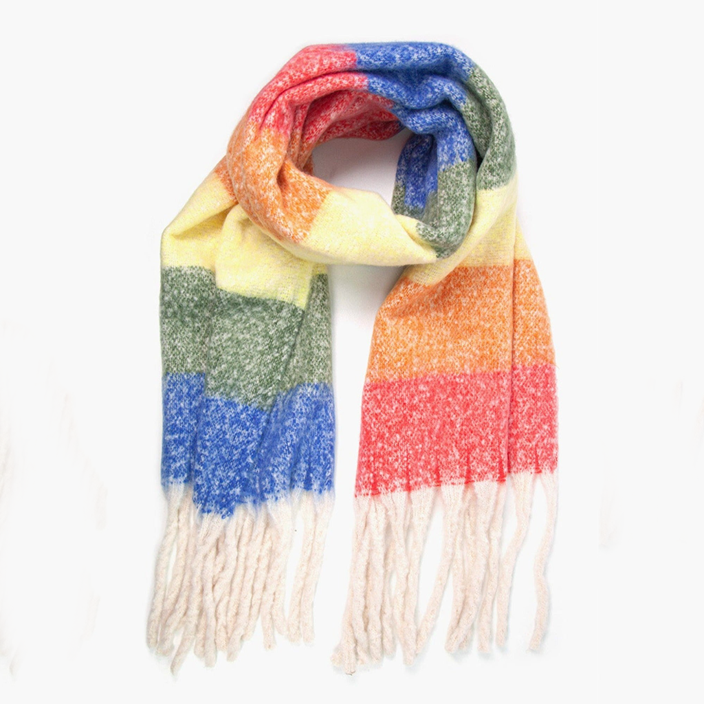 Rainbow Horizontal Stripe Heavyweight Scarf