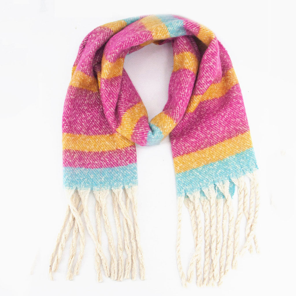 Dallas Heavyweight Scarf - Fuchsia Stripe