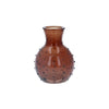 Dark Amber Dimple Glass Mini Bud Vase