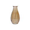 Light Amber Glass Dimple Pear Bud Vase