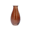 Dark Amber Glass Dimple Pear Bud Vase