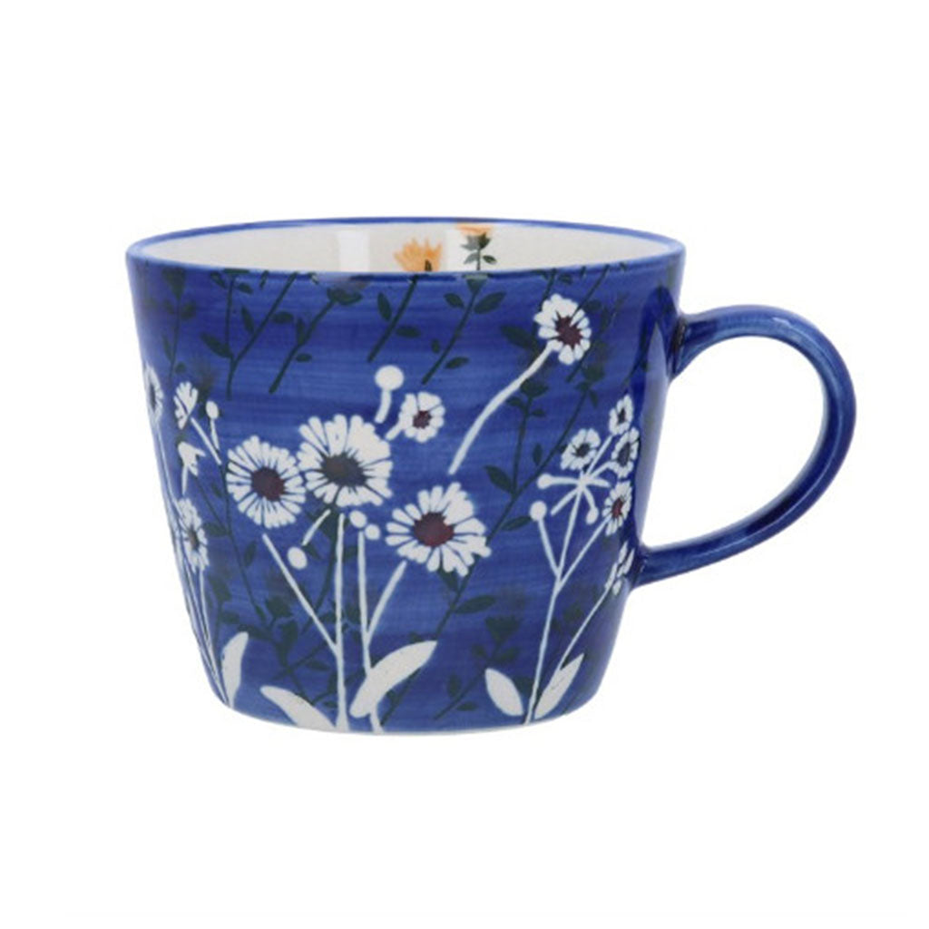 Navy Wild Daisy Stoneware Mug