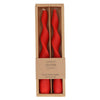 Red Vintage Twist Taper Candle, Box/2