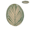 Green Stoneware Palm Leaf Oval Plate