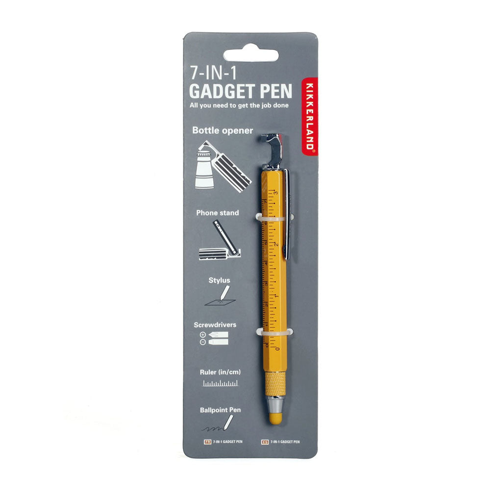 Stylo gadget 7-en-1 jaune/noir