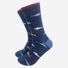 Men's Bamboo Socks - Navy Blue, Christmas Shark