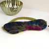 Teal And Plum Mix Printed Velvet Botanical Sleep Mask