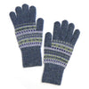 Denim Soft Green Fair Isle Recycled Poly Wool Blend Gloves