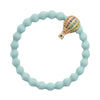 Bling  Diamente Hot Air Balloon On Mint Elastic Bangle Band