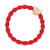 Metallic Gold Heart On Red Elastic Bangle Band