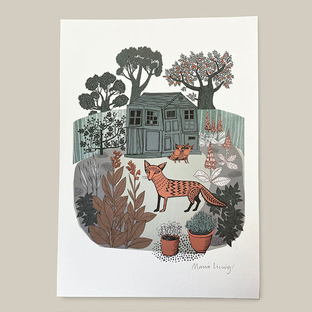 Fox In Garden Print