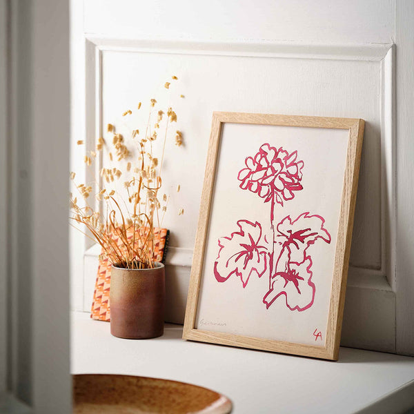 Geranium Art Print Unframed