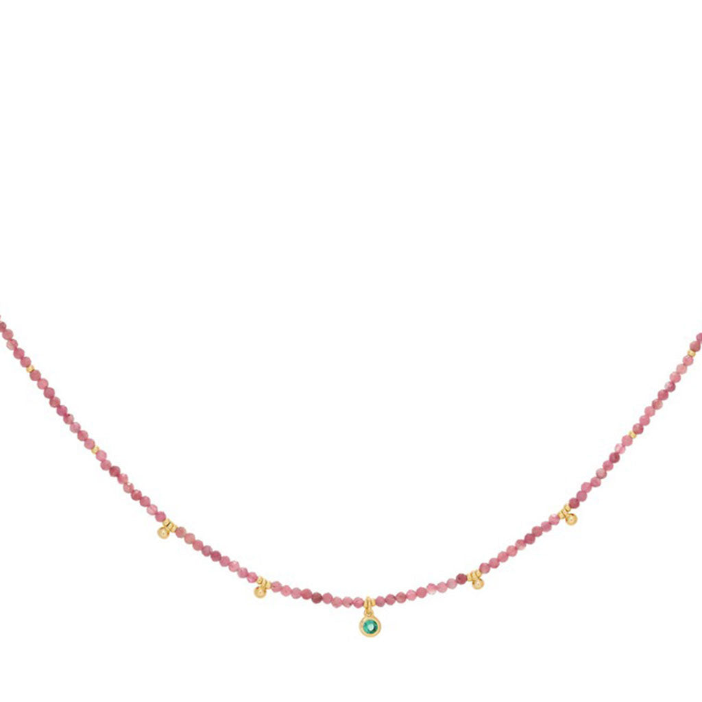 Jasmine Pink Tourmaline Necklace Gold