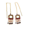 Pink Tourmaline Threader Handcrafted Earrings