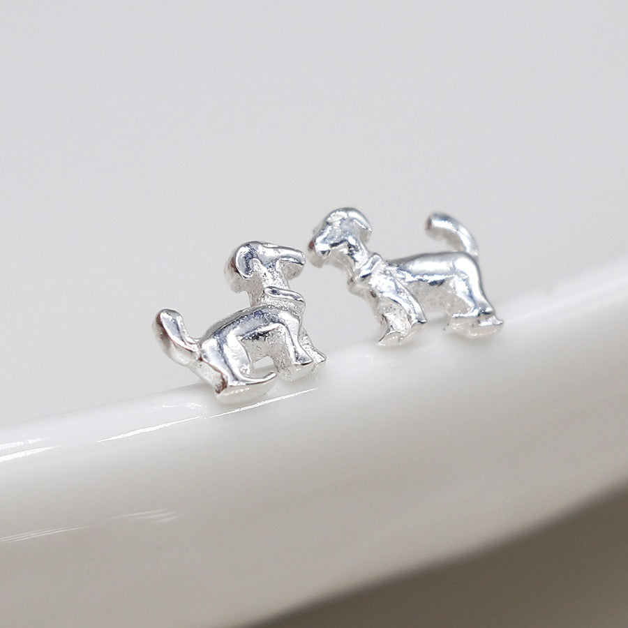 Sterling Silver Dachshund Puppy Studs