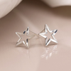 Cut Sterling Silver Star Studs