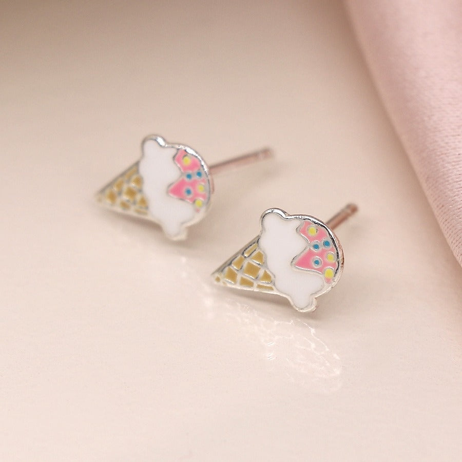 Sterling Silver Ice Cream Studs