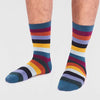 Chaussettes Jase Bamboo Stripe Bleu Sarcelle