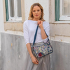 Navy Jacquard Emily Shoulder Bag