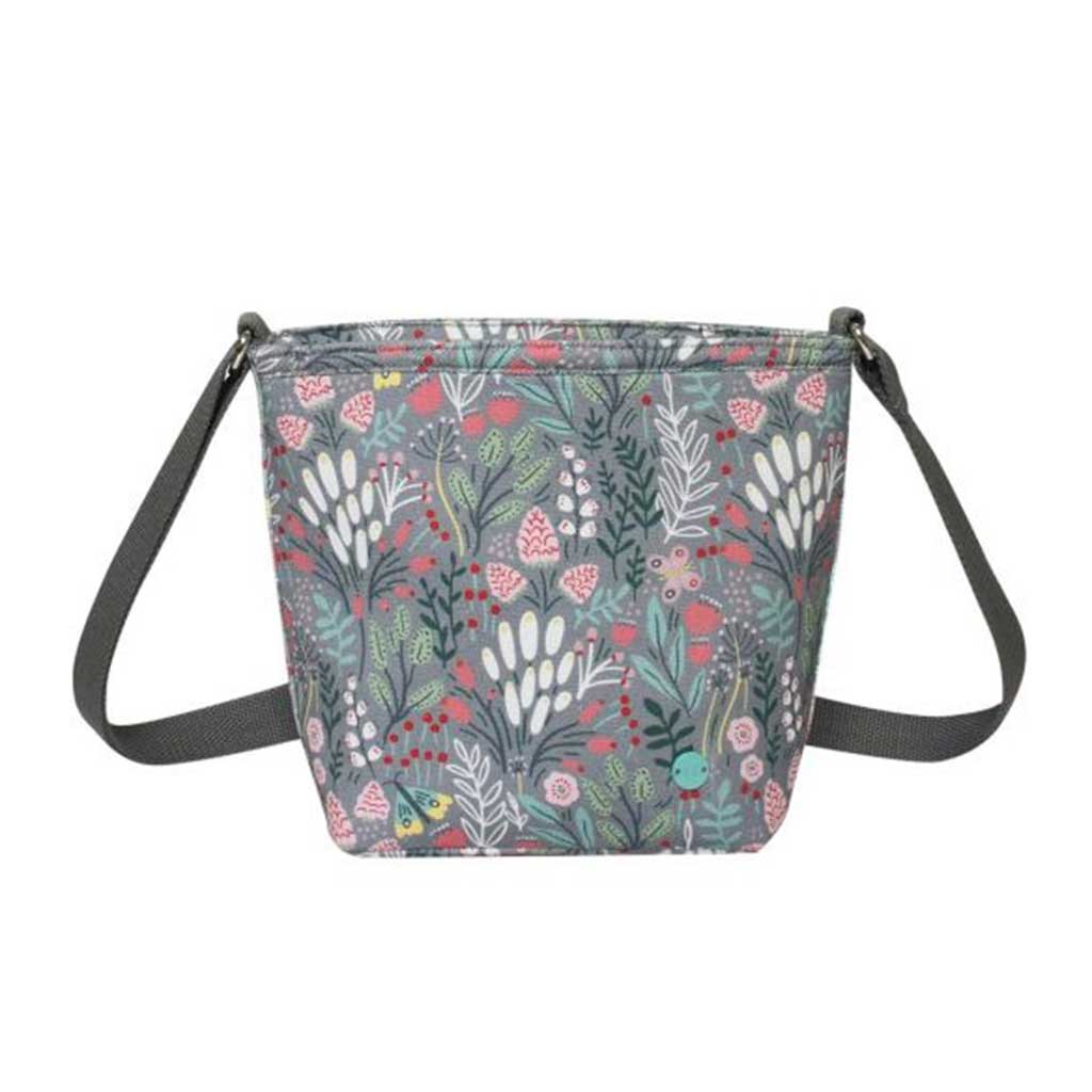 Grey Floral Canvas Brooke Bag