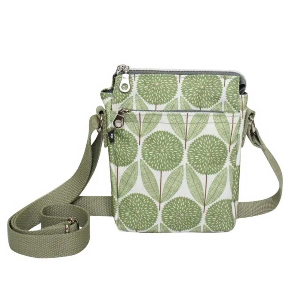 Green Flower Crossbody Phone