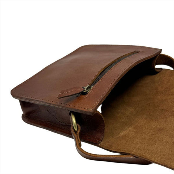 Leather Flight Bag Tan