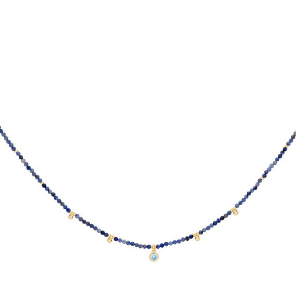 Jasmine Blue Adventurine Necklace Gold