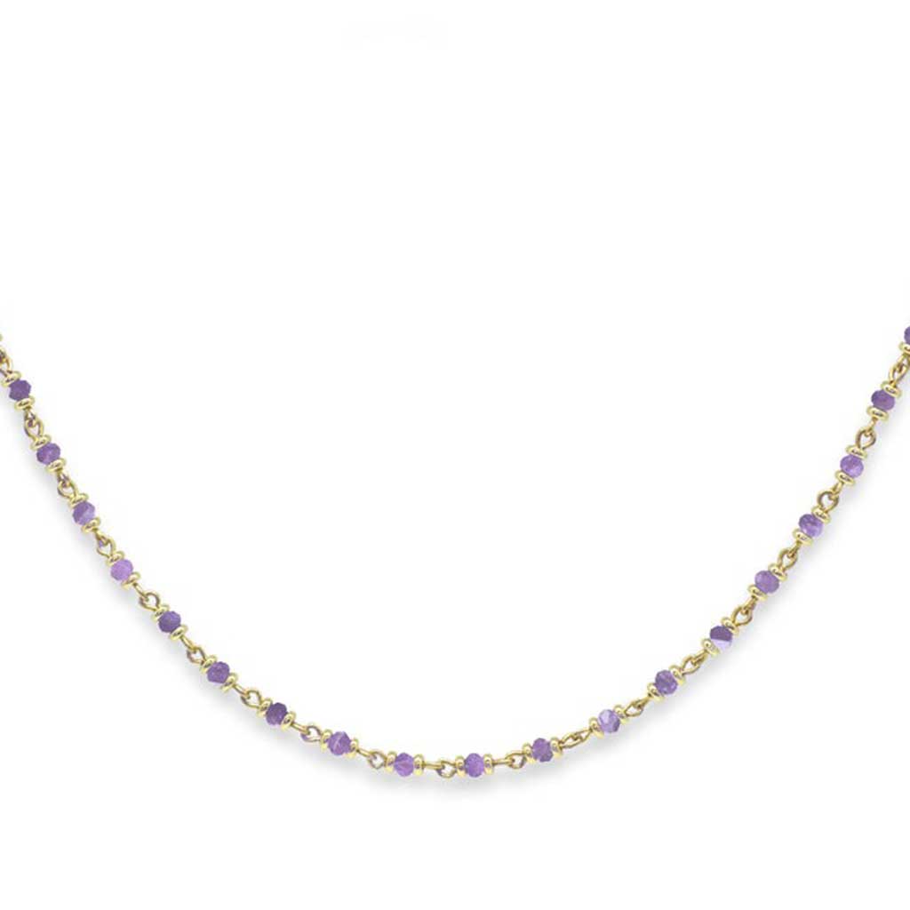 Panacea Amethyst Gold Gemstone Necklace