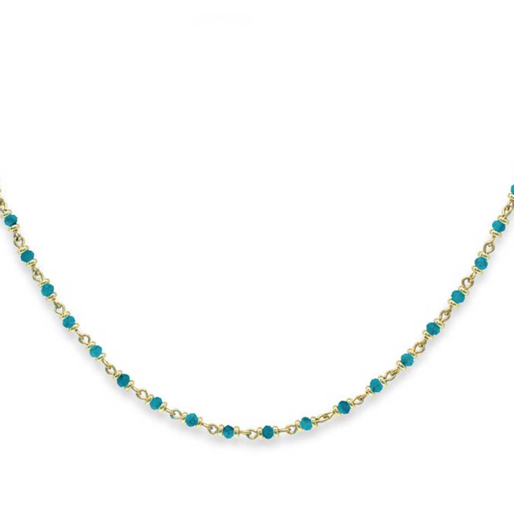 Panacea Turquoise Gold Gemstone Necklace