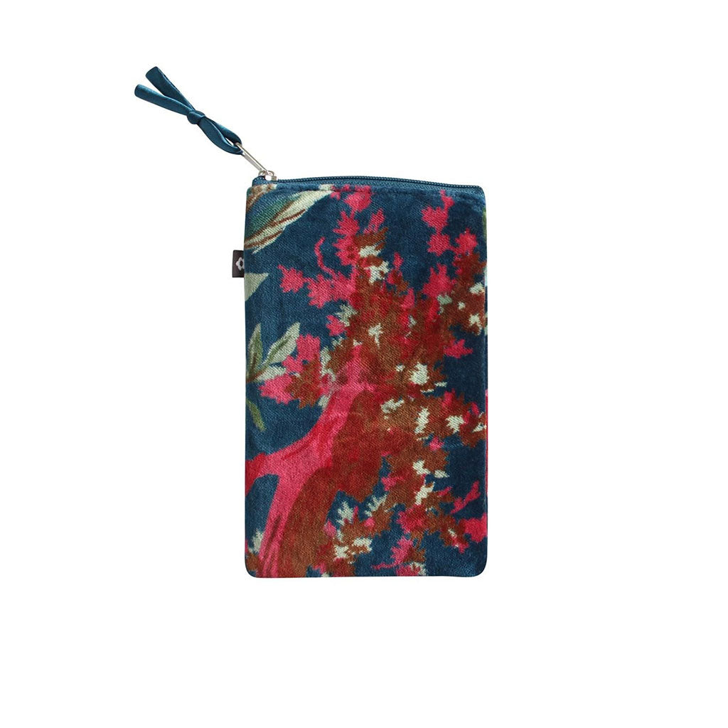 Eden Velvet Eyeglass Case Teal Botanical Velvet