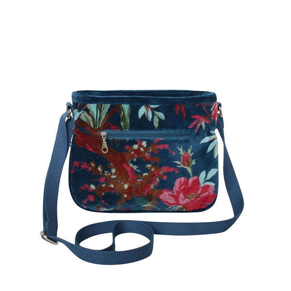 Eden Velvet Rosy Bag Teal Botanical Velvet