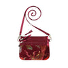 Eden Velvet 3 Zip Pouch Bag Red Botanical Velvet