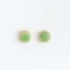 Recycled Beer Bottle Emeral Stud Earrings