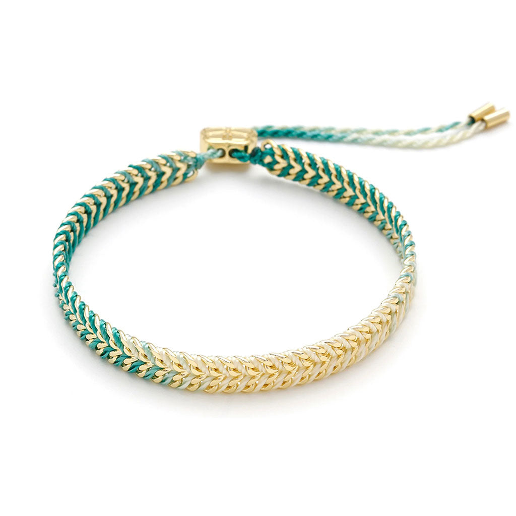 Iztac Green Ombre Gold Woven Bracelet