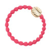 Palm Leaf In Gold On Neon Pink Elastic Bangle Band