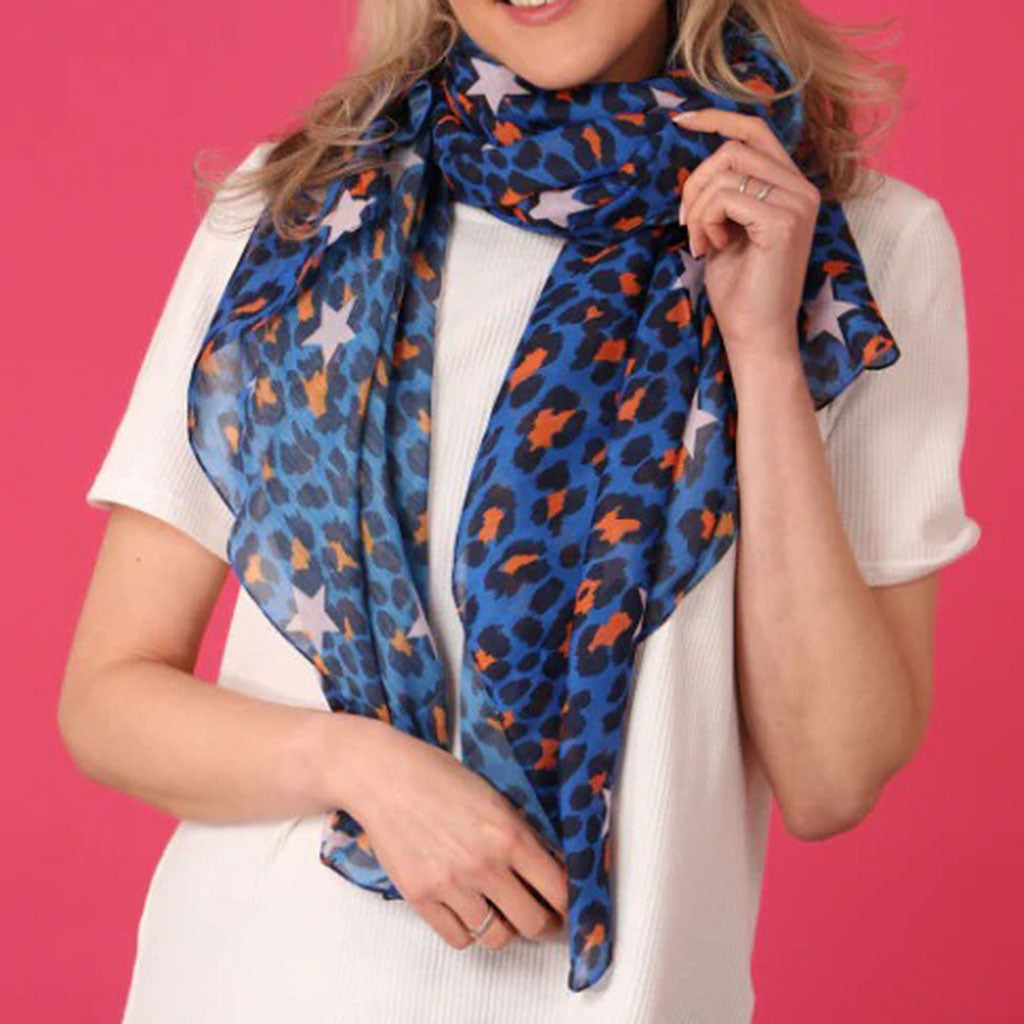 Cotton leopard hot sale print scarf