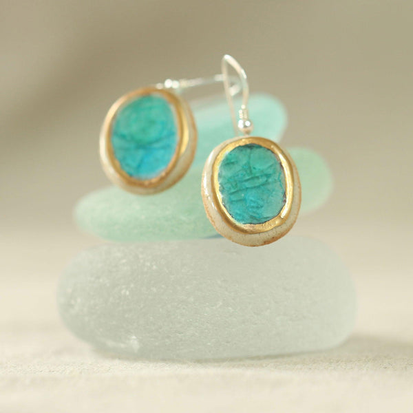 Emerald Turquoise Lagoon Oval Drop Earrings - Insideout