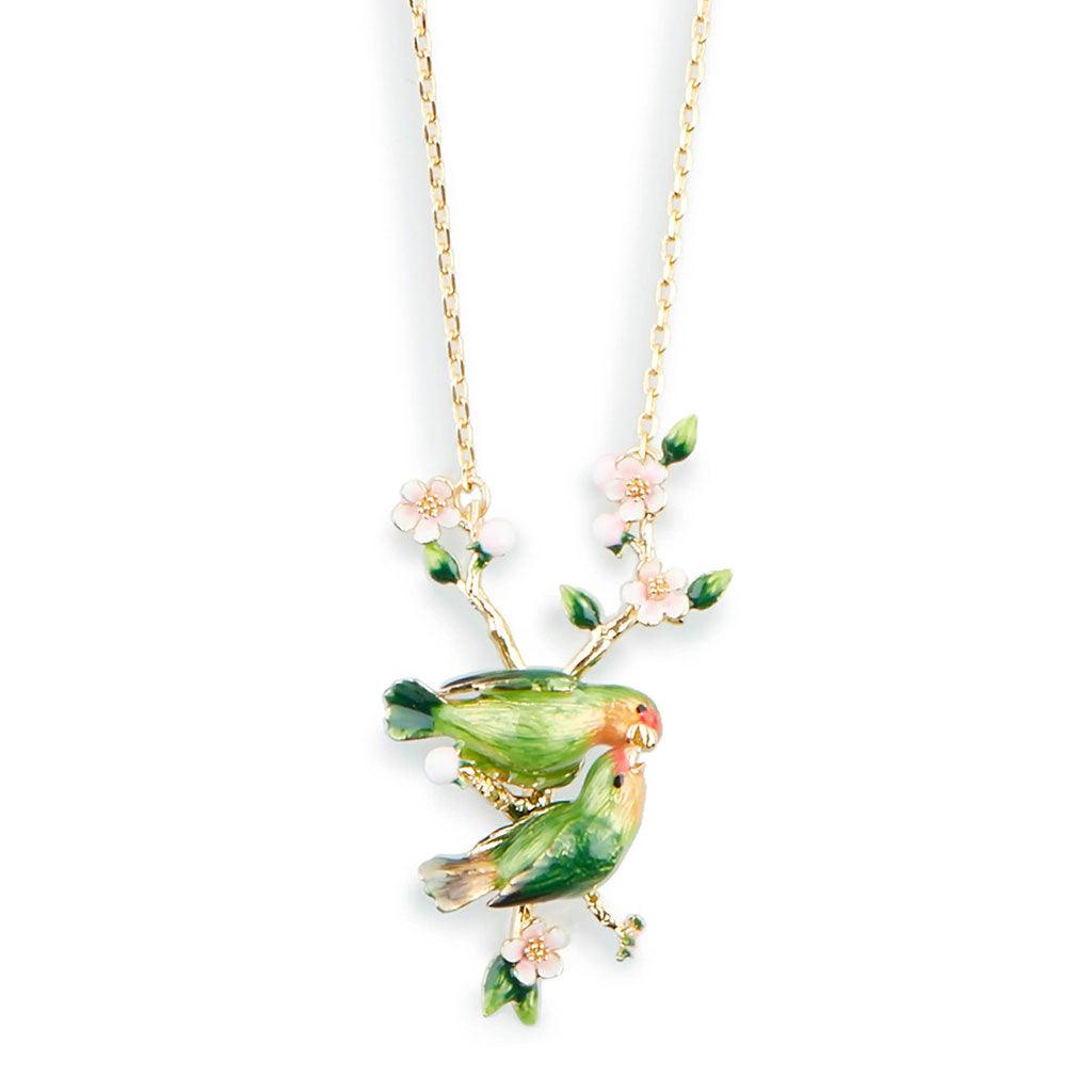 Lovebird Enamelled Pendant Necklace - Insideout