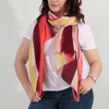 Red Yellow Brush Stroke Colour Block Stripe Scarf - Insideout