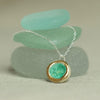 Round Emerald Reef Sterling Silver Pendant Small - Insideout