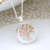 Silver Plated Circle Frame Tree Necklace - Insideout