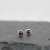 Sterling Silver Garnet Mini Stud Earrings - Insideout