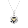 Sterling Silver Round Pendant With Gold Plate Heart Necklace - Insideout