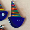 Stripey Boats Fused Glass Hanging Small - Insideout